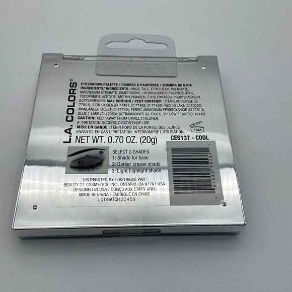 L.A. Colors 10 Shade Color Block Glam Eyeshadow Palette NIP CES137 Cool - Picture 2 of 3
